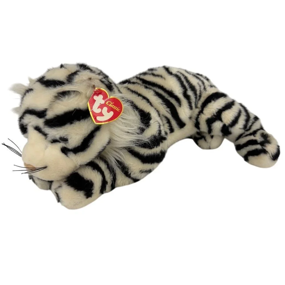Ty Classic Streaks White Siberian Tiger Plush Stuffed‎ Animal Toy Vintage 2003